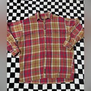 Timberland Red and Green Plaid Casual Shirt